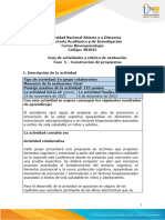 Guia de Actividades y Rúbrica de Evaluación - Guía de Actividades y Rúbrica de Evaluación-Fase 5 - Construcción de Propuestas