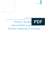 Tema 3 EXCEDENTE DEL CONSUMIDOR Y PRODUCTOR. PRECIOS MAXIMOS Y MINIMOS