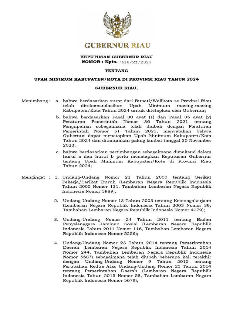 Upah Minimum Kabupaten Tangerang 2024 terbaru dan informasi penting