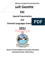 Bise Atd 9th Class Special Exam Result Gazette 2021
