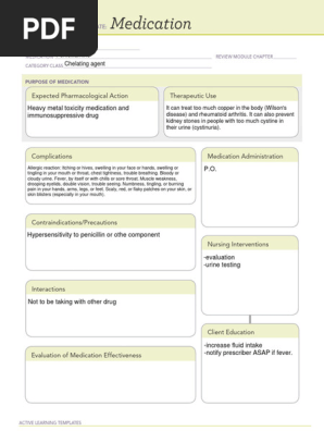 6 Penicillamine Active Learning Template Medication