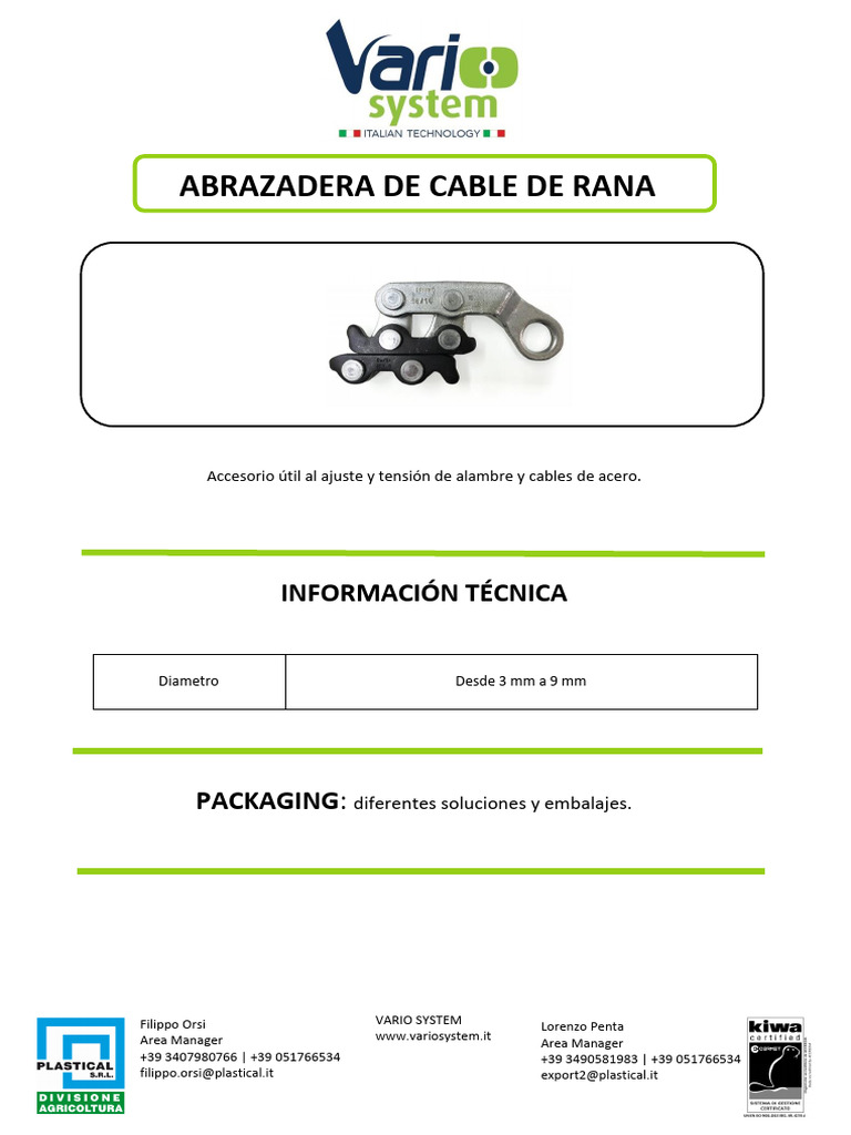 Abrazadera de Rana para Tensar Cables | PDF | Tecnología