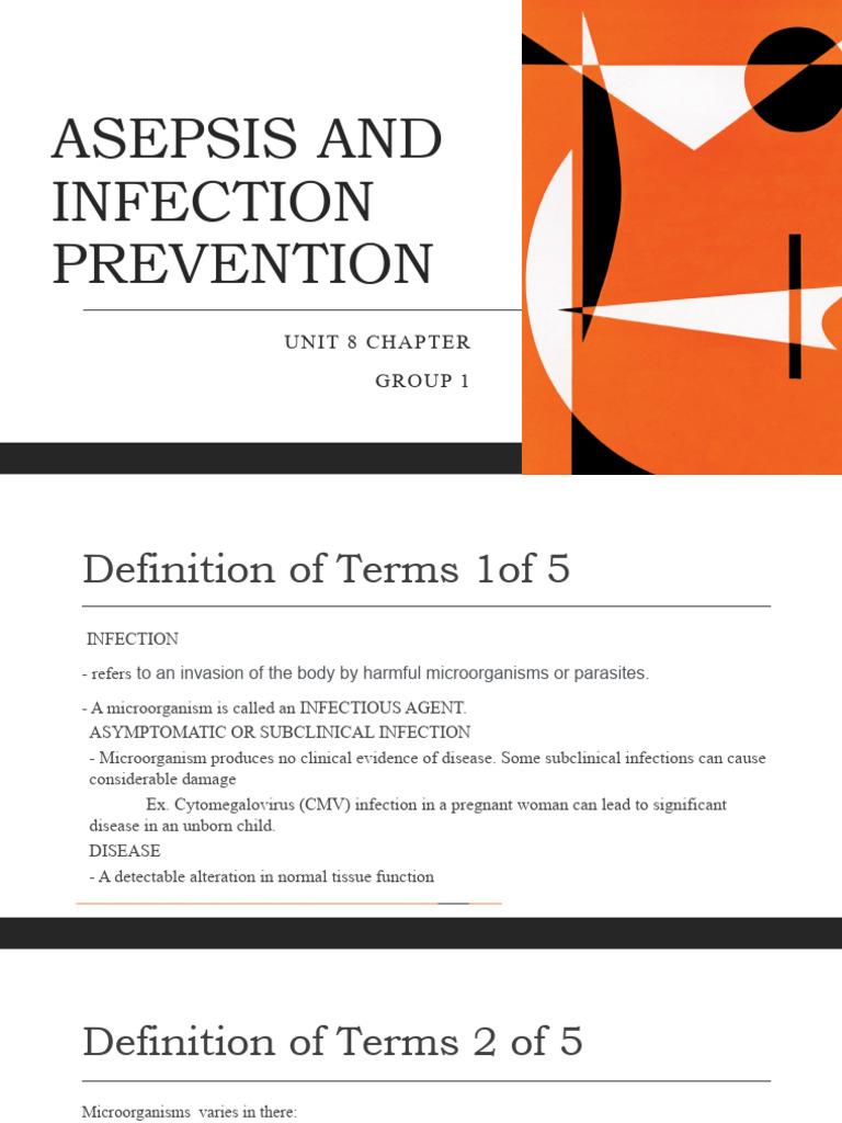 Lecture 2 Asepsis And Infection Prevention 215 Lecture 2 Pdf