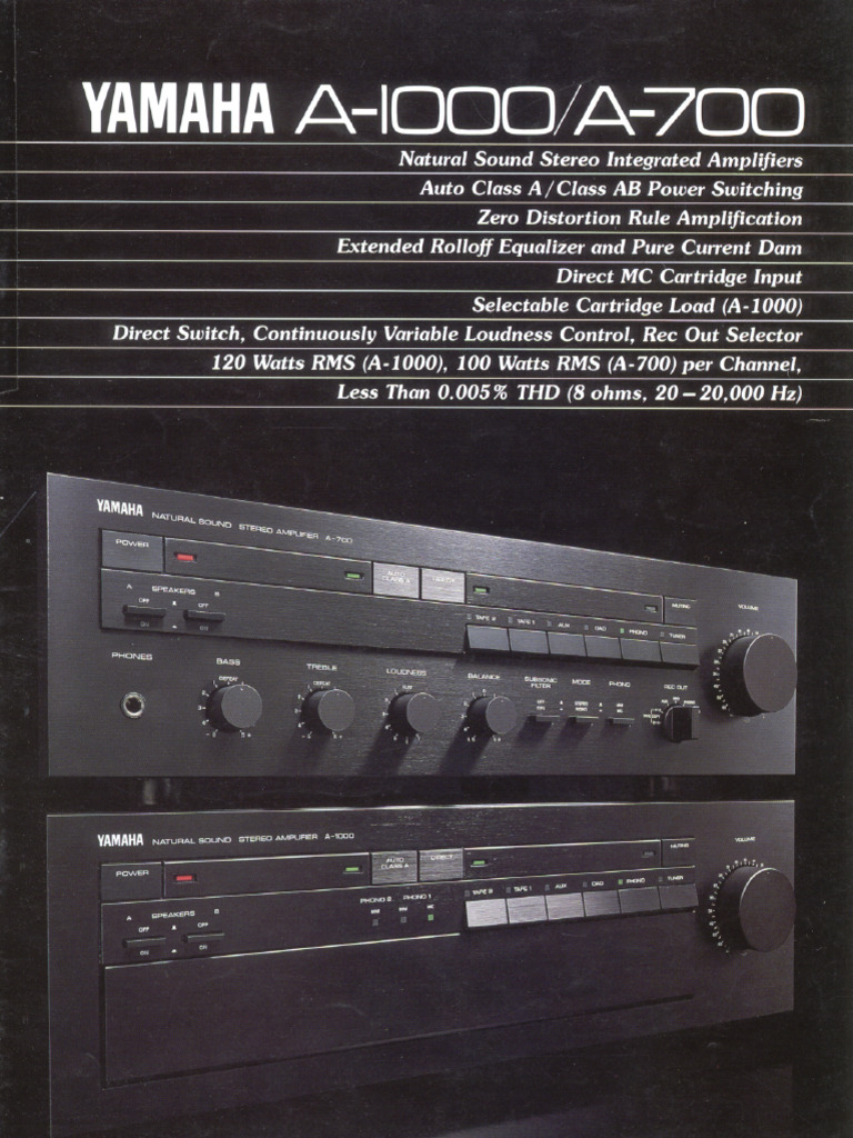 YAMAHA A-1000 インテグレーテッドアンプ YAMAHA A-1000の仕様