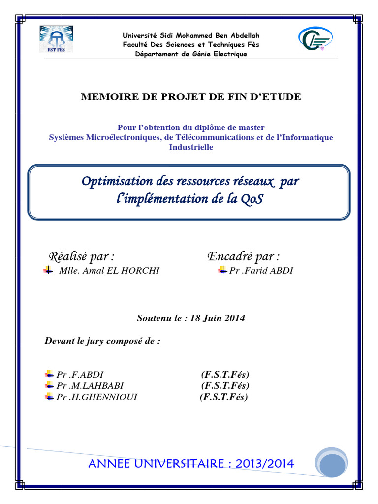 Optimisation QoS des ressources réseau | PDF | Qualité de service ...
