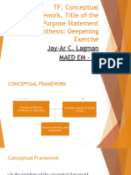 TF, Conceptual Framework, Title of The Study, Purpose Statement and Hypothesis: Deepening Exercise