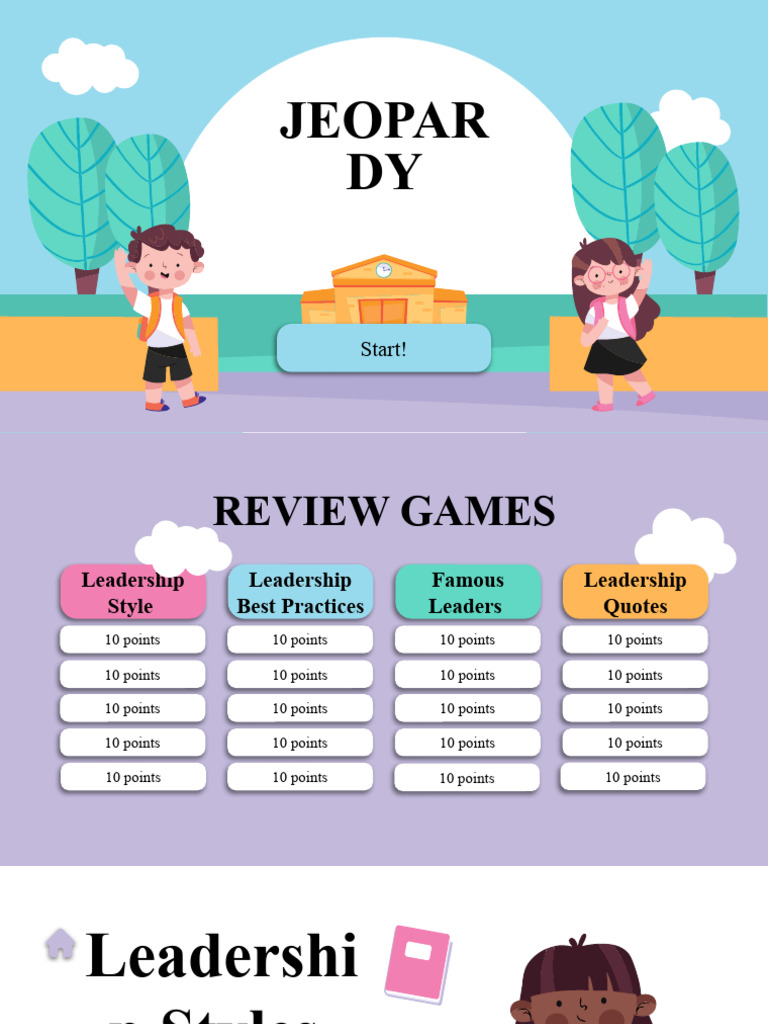 Jeopardy Game PDF Teachers Leadership