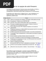 Download Cdigos de error en equipos de audio Panasonic by Josp Art SN68922987 doc pdf