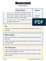 Mastermind Instructions PDF