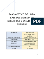 Diagnostico de Linea Base Del Sistema de Seguridad y Salud en El Trabajo