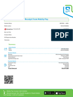 Receipt From Mobily Pay: Total Amount 911.05 SAR