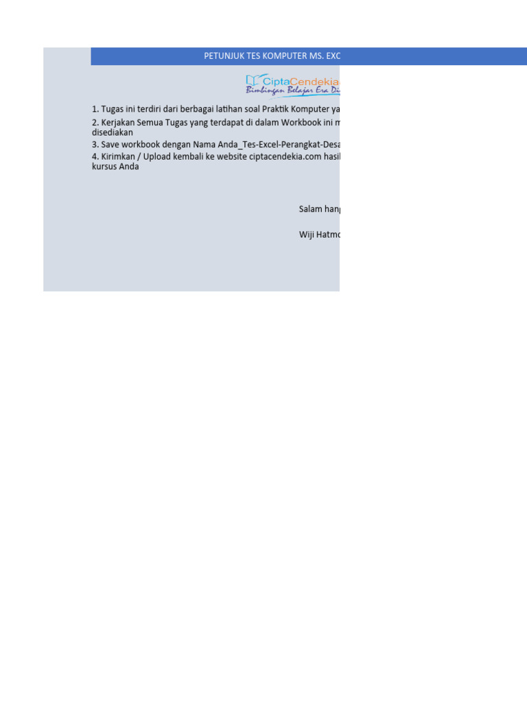 Tes Excel Perangkat Desa | PDF