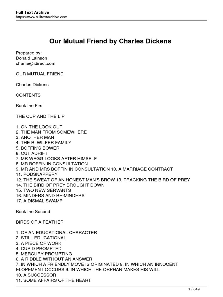 Our Mutual Friend: A Dickensian Tale | PDF | Our Mutual Friend