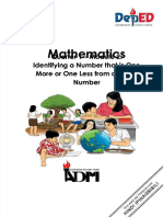 PDF Math1 q1 wk2m2 Identifying A Number That Is One More or One Less From A Given Number 08062020 1 - Compress