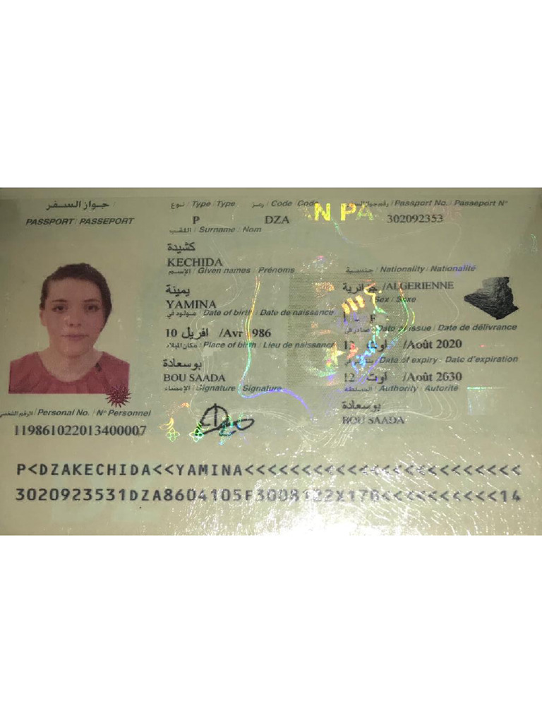 Copie Du Passeport en Cours de Validite PDF