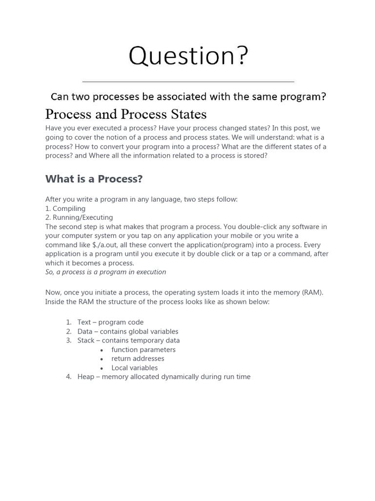 OS Process | PDF | Process (Computing) | Programming