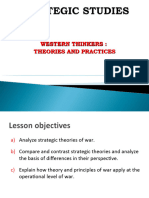 Lecture Note 4 - Western Strategic Thought (Jomini, Clausewitz Douhet, Mahan)