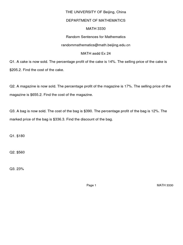MATH Asdd Ex 24 | PDF | Financial Economics | Market (Economics)