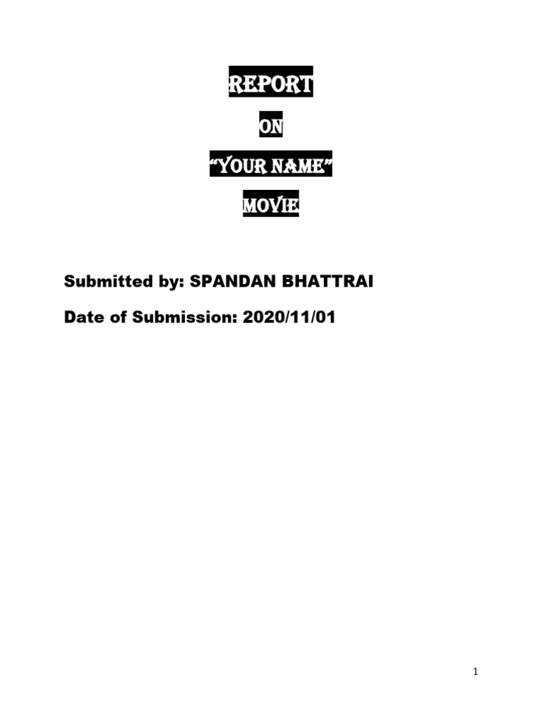 Report on your name movie pdf