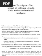 Review Techniques - Cost Impact of Software Defects, Code Review and Statistical Analysis