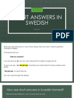 Short Answers in Swedish: Kortsvar