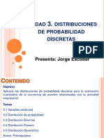 Unidad 3. Distribuciones de Probabilidad Discretas