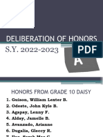 Deliberation of Honors 2023