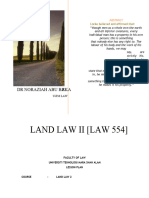 Land Law Ii (Law 554) DR Noraziah Abu Bakar