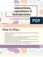 Conjunctions, Prepositions, and Interjections Language Review Game Presentation in Pastel Simple Style