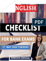 English Checklist by Nimisha Mam (17, May, 2022,)