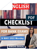 English Checklist by Nimisha Mam (9, May, 2022, Mon)