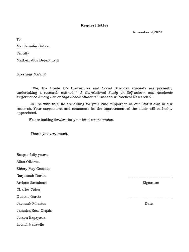 Request for Research Support Letters | PDF