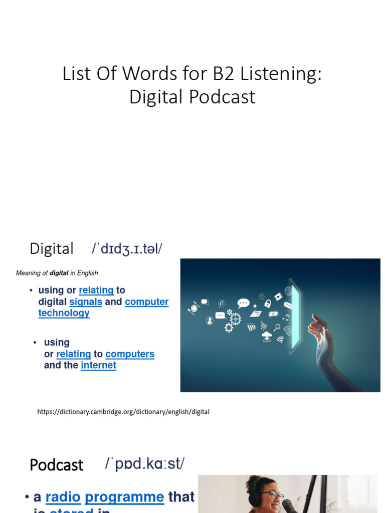 List of Words To Be Discussed Before British Council B2 Listening PDF