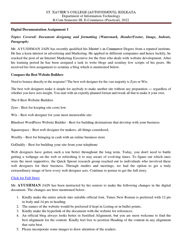 Digital Documentation 1 - 2022 | PDF | Web Design | World Wide Web