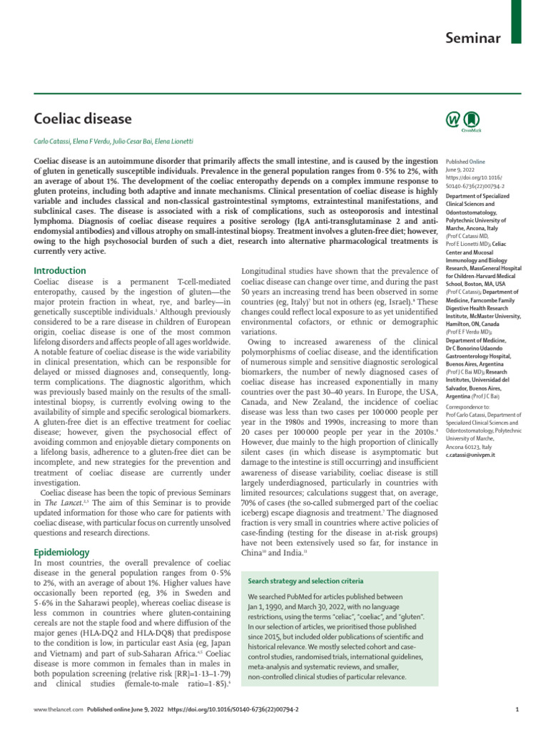 Celiac Disease | PDF | Coeliac Disease | Gluten