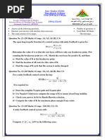 EPE412 Final-Term Exam - Automatic Control