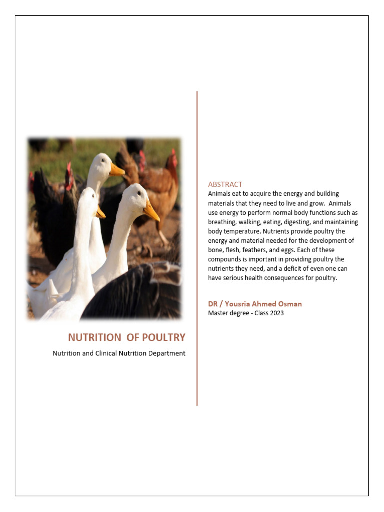 Poultry Nutrition PDF Polysaccharide Nutrients