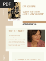 Eva Hoffman Lost in Translation. A Life in A New Language ...