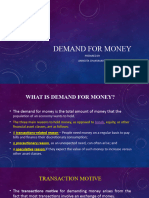 Demand For Money: Prepared by Anindita Chakravarty