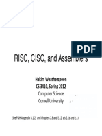 RISC, CISC, and Assemblers: Hakim Weatherspoon CS 3410, Spring 2012