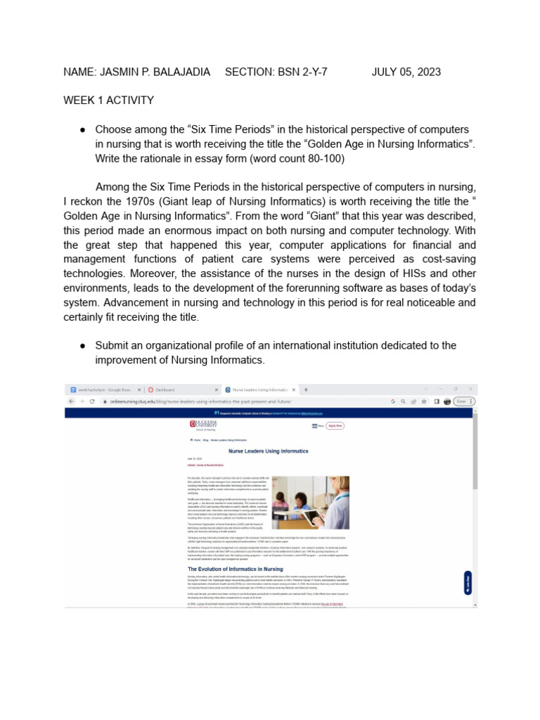 Week 1 N 2 Activityni | PDF | Electronic Health Record | Nursing