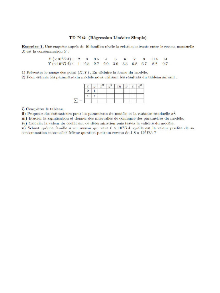 TD NÂ5 Regression | PDF