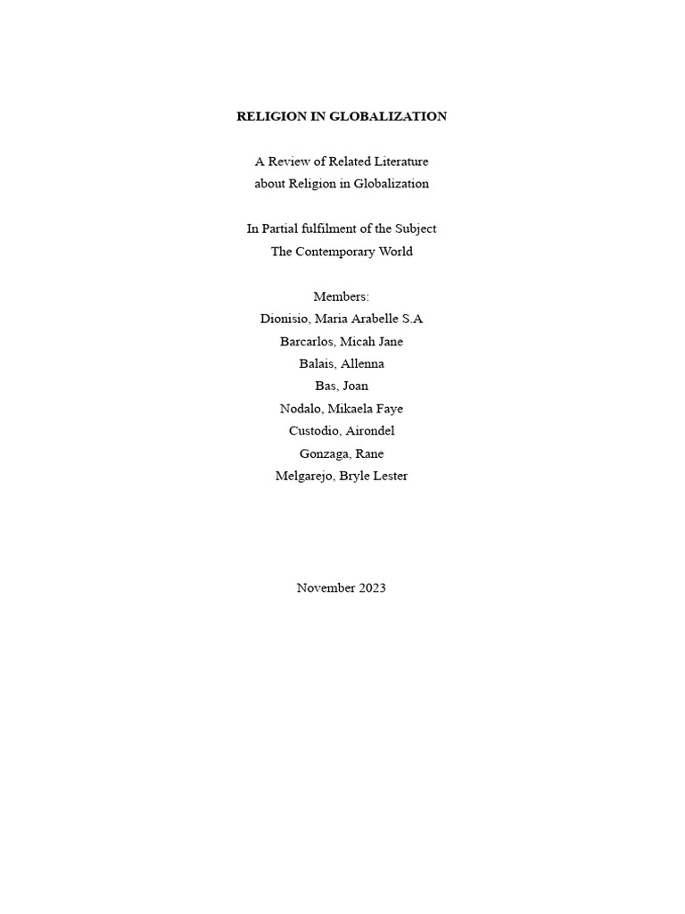 Religion's Role in Globalization Conflicts | PDF | Sect | Globalization