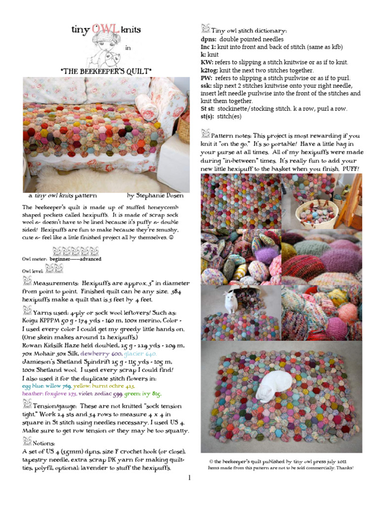 The Beekeeper S Quilt PDF Knitting Crochet