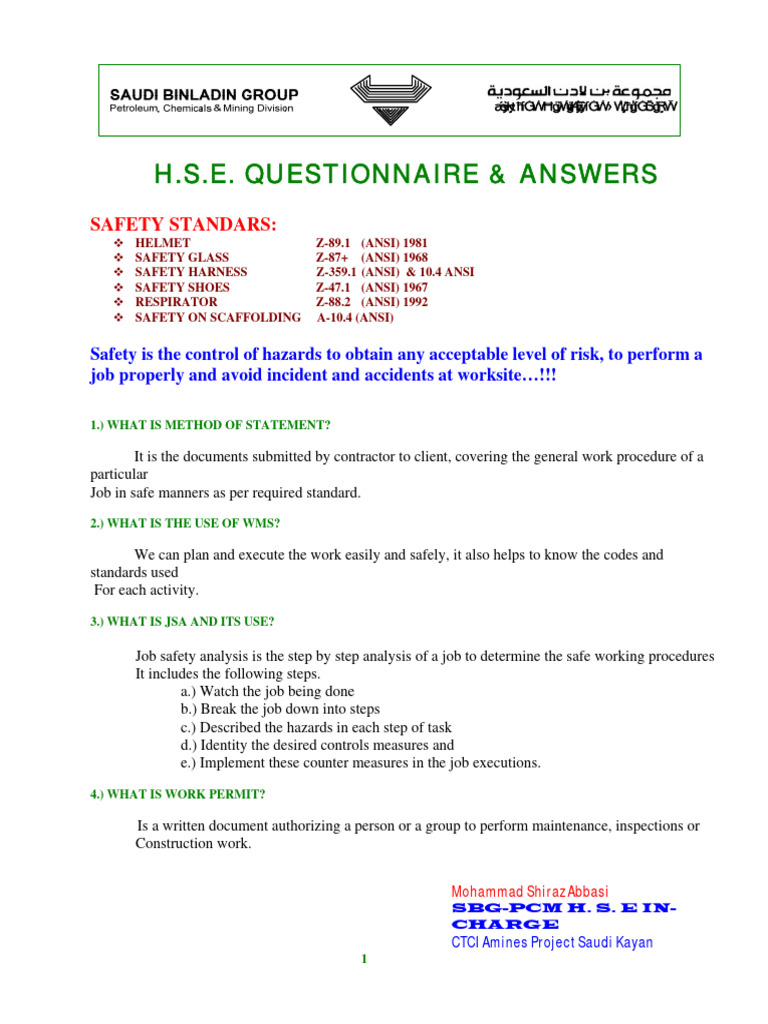 Safety Questions and Answers PDF Fires Scaffolding