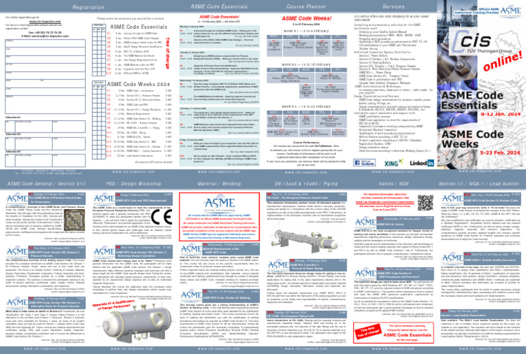 11th CIS ASME Code Weeks 2024 PDF Nondestructive Testing