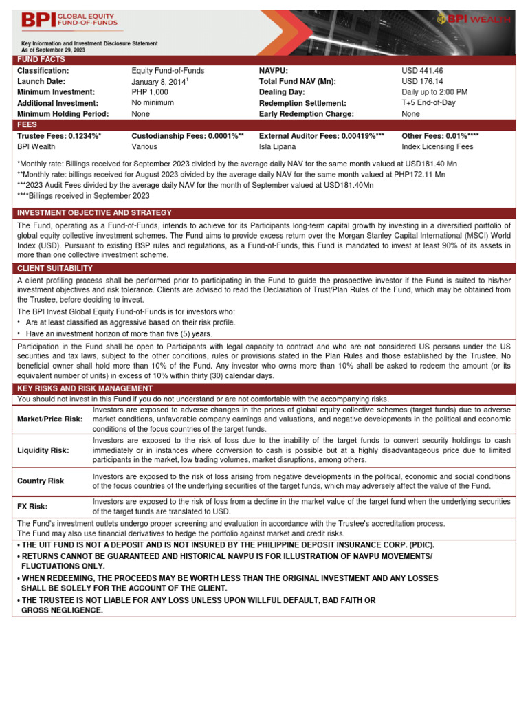 BPI Global Equity Fund of Funds September 2023 v2 PDF Investment