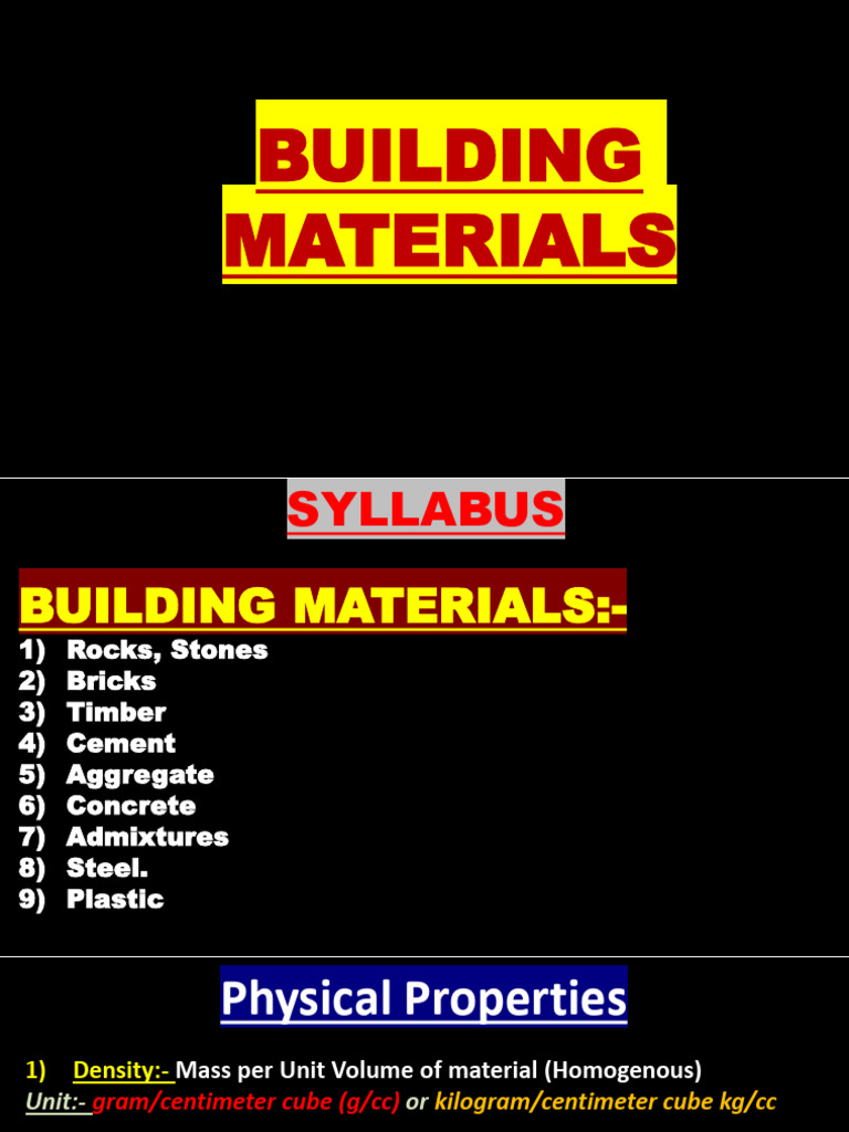Building Materials Guide | PDF | Rock (Geology) | Minerals