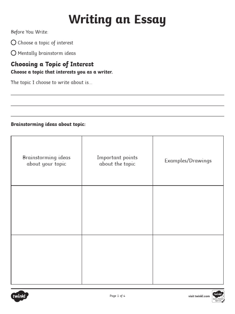 Essay Writing Template PDF Essays Thought