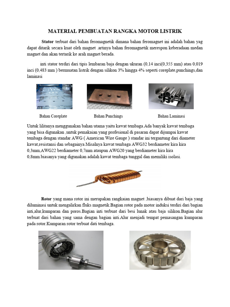 Bahan Rangka Motor Listrik Feromagnetik | PDF